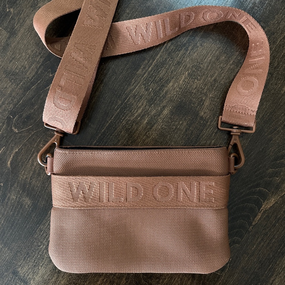Wild One Brown Dog Treat & Poop Bag Crossbody Purse